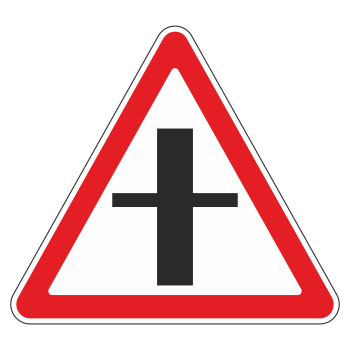 Дорожный знак 2.3.1 «Пересечение со второстепенной дорогой»